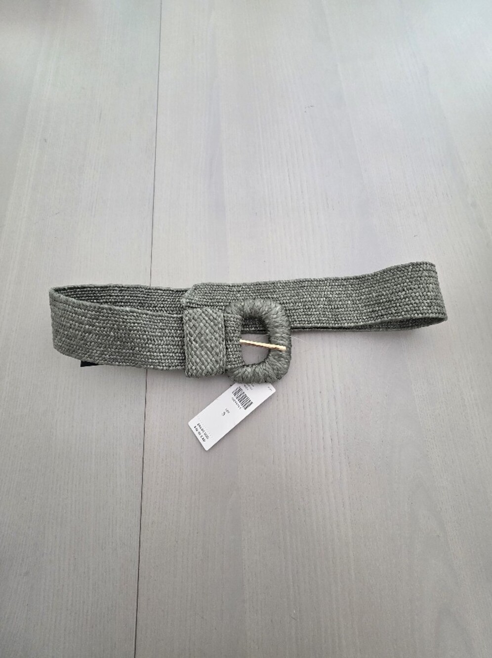 Anthropologie Raffia-Wrapped Stretch Waist Belt - Green Olive Sz S $58 - Picture 5 of 9